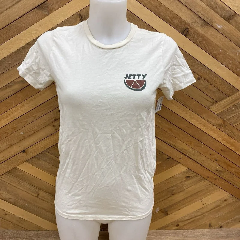 Jetty - Women's T-Shirt - MSRP $50: White/Orange/Brown/Green-women-MD