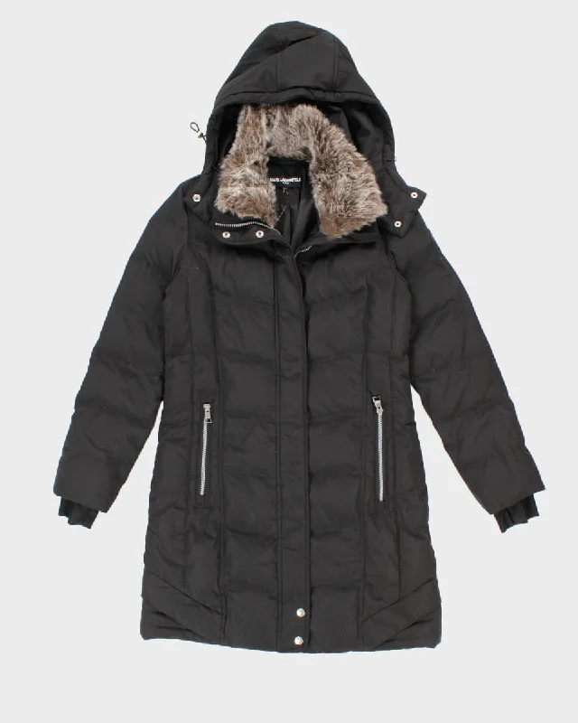 Karl Lagerfeld Paris Faux Fur Hooded Puffer Jacket - XS Petite pajama sets
