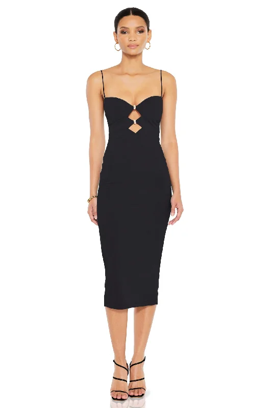 Nookie Muse Midi Dress - Black Preppy midi dresses