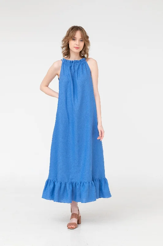 Constance – Gathered Linen Maxi Dress Fashion-forward maxi dresses