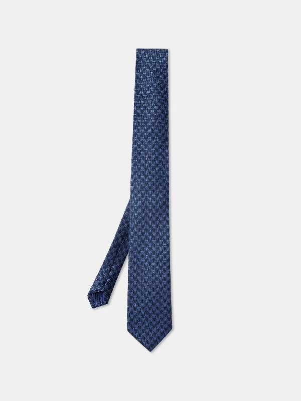 Pied de Poule Pattern Tie 100% Silk 7,5cm Office floral dresses