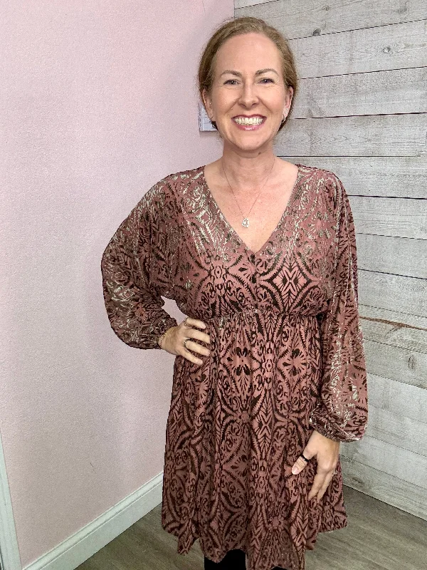 "Hold My Hand" Mauve Velvet Dress A-line unclassified dresses