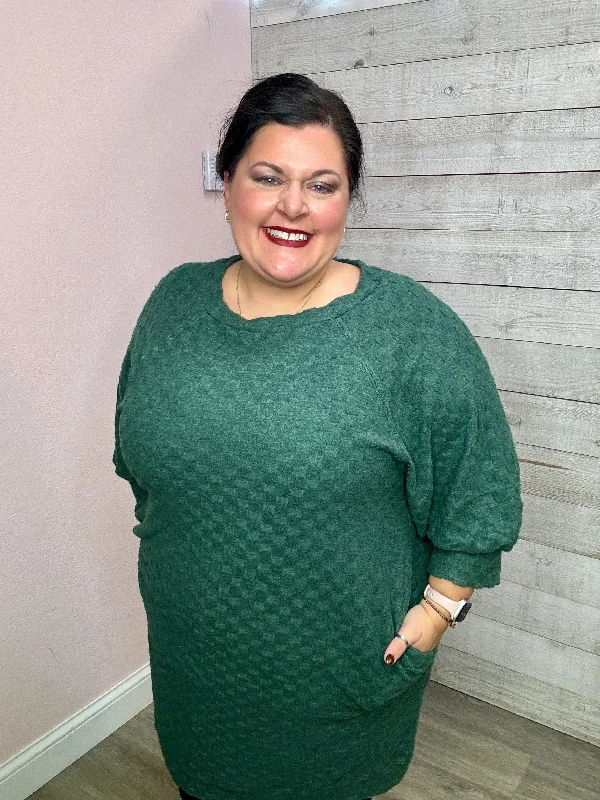 "Holiday Cheer" Green Textured Dress Designer unclassified dresses