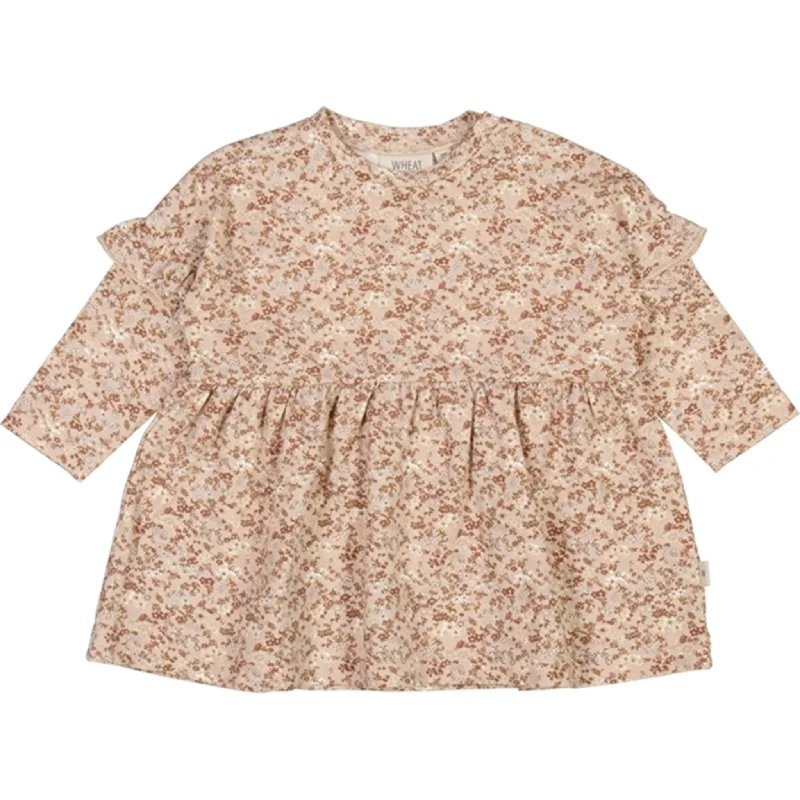 Wheat Pale Lilac Flowers Lilja Jersey Dress Long unclassified dresses