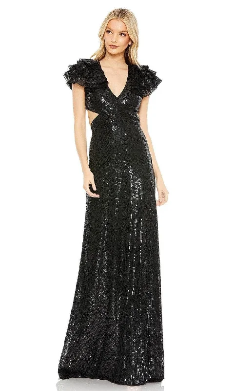 Mac Duggal - 10829 V Neck Sequin Gown Sleeveless Sequin Dress