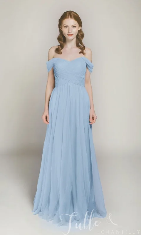 Other Long Off Shoulder Tulle Bridesmaid Dress TBQP328RA Tulle Dress Puff