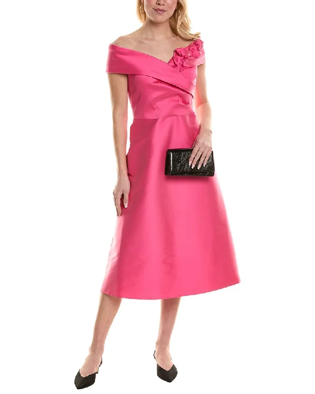 Teri Jon by Rickie Freeman Off-The-Shoulder Midi Dress Everyday Midi Skirt